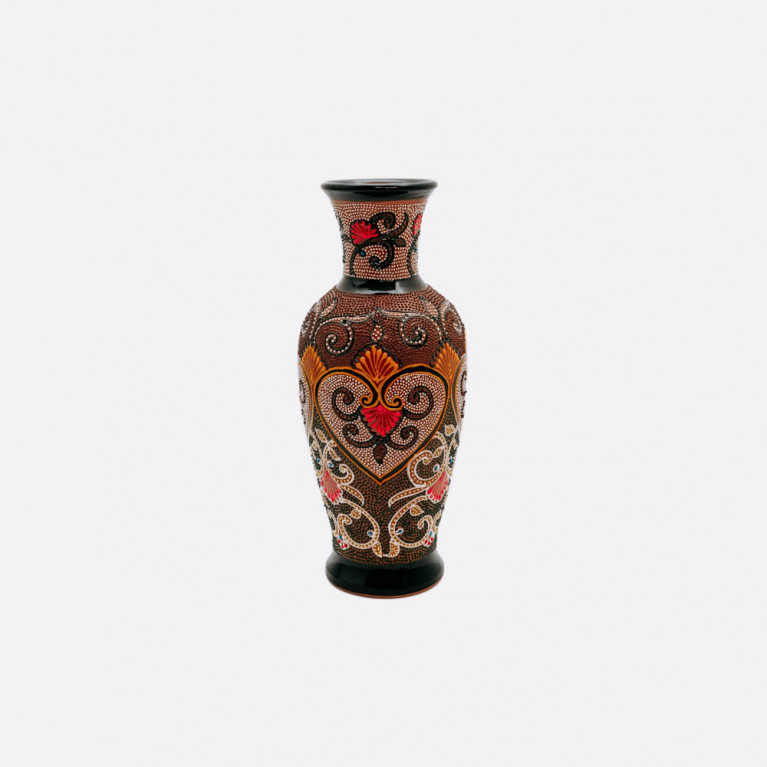 Unique handmade vase from Rishtan (Uzbekistan), 30 cm, drip technique