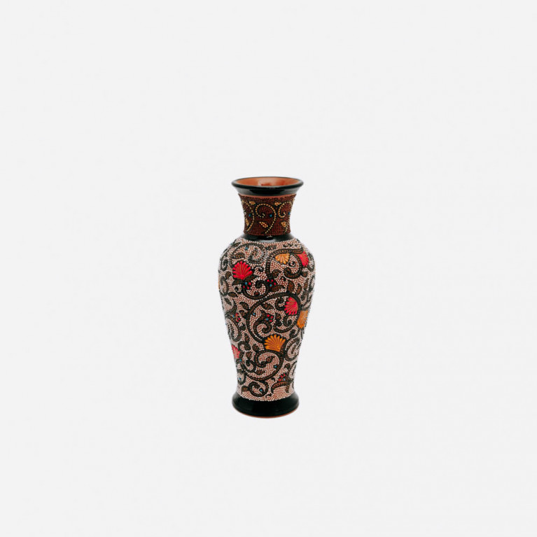 Unique handmade vase from Rishtan (Uzbekistan), 30 cm, drip technique