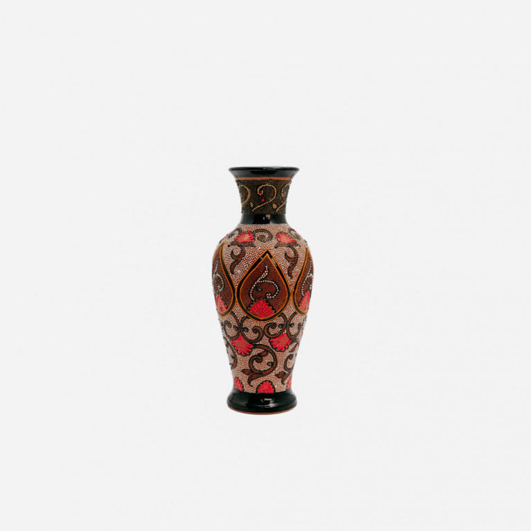 Unique handmade vase from Rishtan (Uzbekistan), 30 cm, drip technique