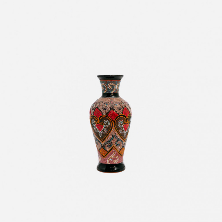 Unique handmade vase from Rishtan (Uzbekistan), 30 cm, drip technique